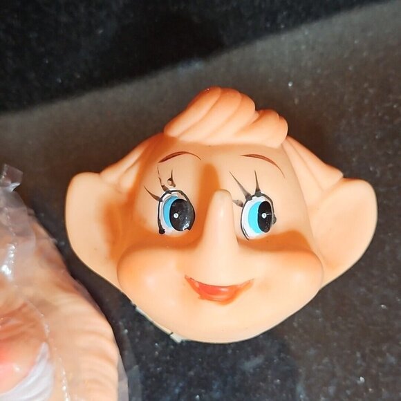 Vtg Santa Claus Elf Rubber Face Lot 2 Heads Doll Making Christmas Knee Hugger - Picture 6 of 10